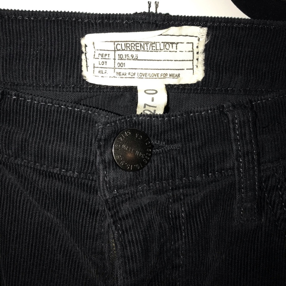 Current/Elliot size 27 black cord jeans